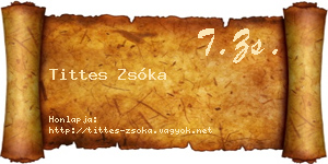 Tittes Zsóka névjegykártya